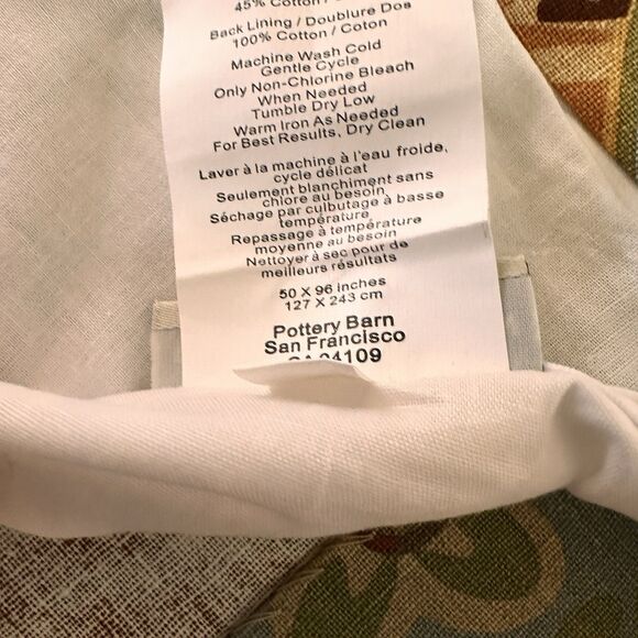 POTTERY BARN SIMONE Palampore Curtains 2 Panels Floral Linen Blend 50 x 96 Lined - Picture 9 of 11